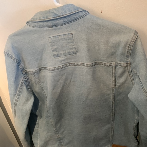 Fantastic Unisex Pull and Bear Light Blue Denim Jean Jacket SZ Medium 🔥 - Picture 12 of 13
